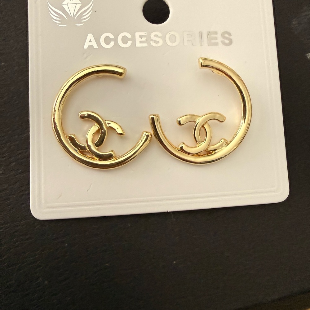 Gold Designer-Inspired Earrings